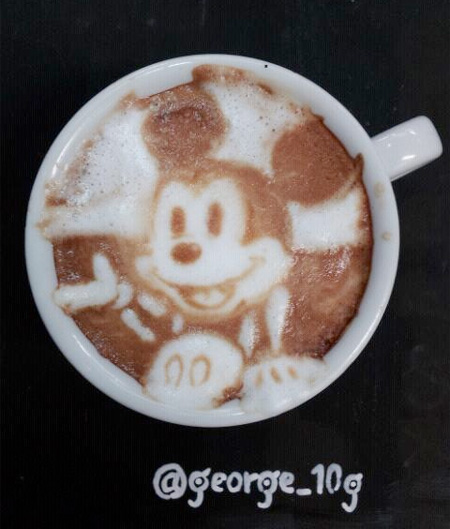 Mickey Mouse Coffee Art