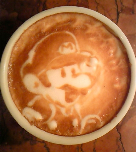 Super Mario Coffee Art