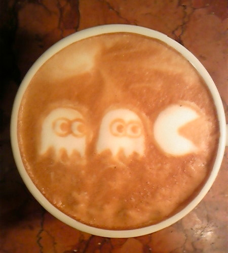 Pac-Man Coffee Art