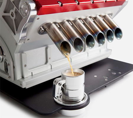V12 Espresso Machine, Secangkir Kopi Eksklusif Bagi Penggemar Otomotif
