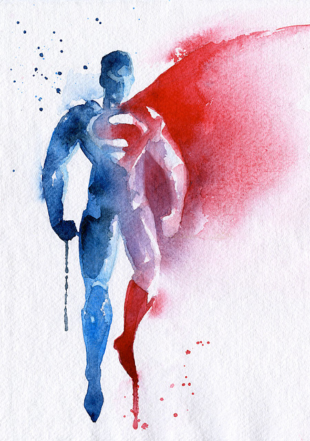 Watercolor Paintings of Superheroes