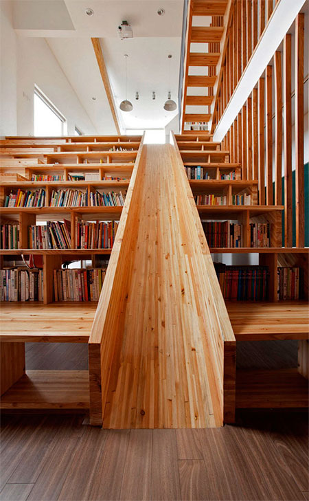 Library Staircase with a Slide
