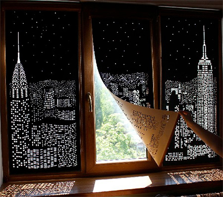 Night City Window Curtains