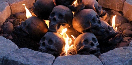 Human Skulls Fire Logs