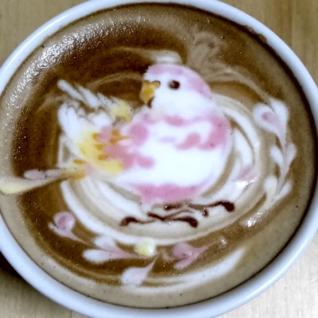 Bird Coffee Art