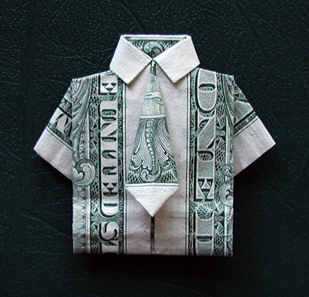 Origami Money Shirt With Tie