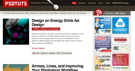 Websites with Photoshop Tutorials 01