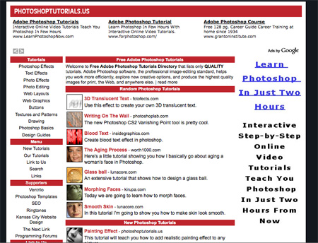 Websites with Photoshop Tutorials 04