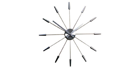 Silver Spike Clock