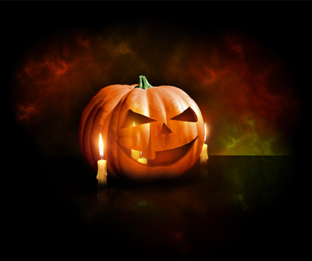 Halloween Pumpkin Wallpaper in Photoshop