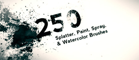 250 Hi Res Splatter, Spray, and Watercolor Photoshop Brushes