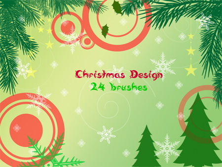 24 Christmas Photoshop Brushes