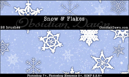 Snow and Snowflakes Photoshop Brushes
