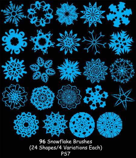 96 Snowflake Brushes