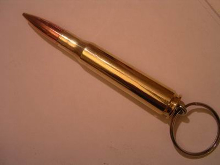 50 BMG Bullet Keychain