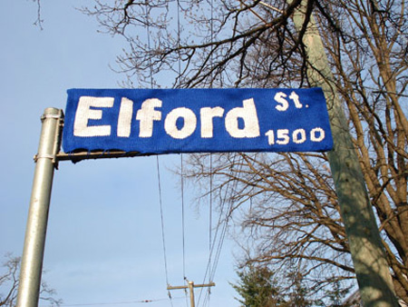 Knitted Street Signs 2