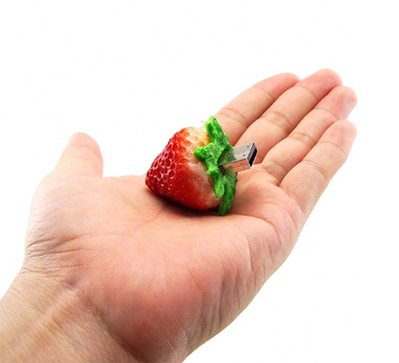 Realistic Strawberry 8GB USB Flash Drive