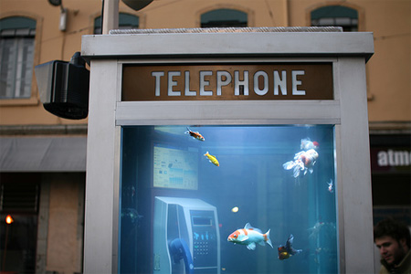 Aquarium Telephone Booth in France