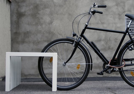 Creative Bench Doubles as a Bike Rack 3