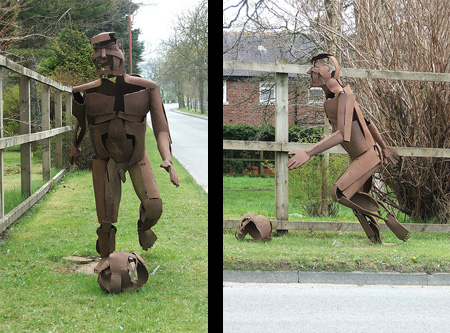 Footballer Metal Sculpture