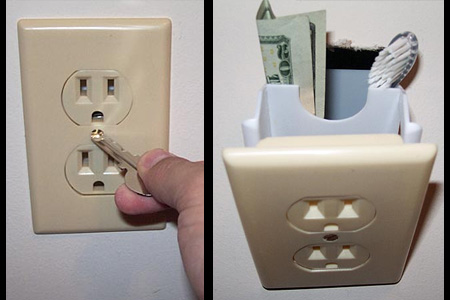 Hidden Wall Safe Electrical Outlet