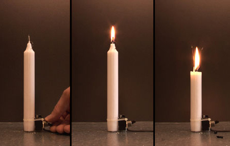 Electronic Candle by Aram Bartholl