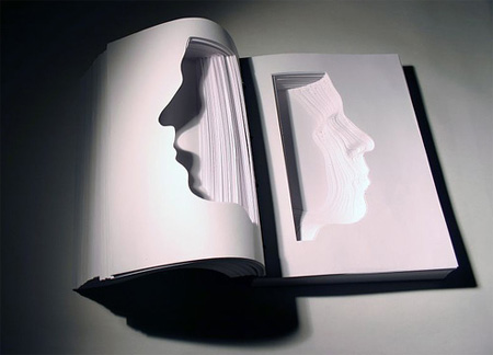 Book Face Sculptures by Nicholas Galanin