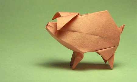 Inflatable Piggy Origami