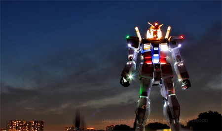 Gundam Robot Sculpture in Tokyo