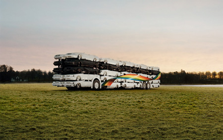 50 Cars Bus Sculpture