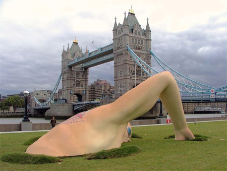 Giant Swimmer Sculpture
