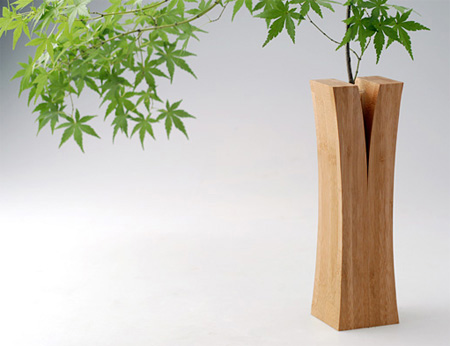 Split Wood Vase