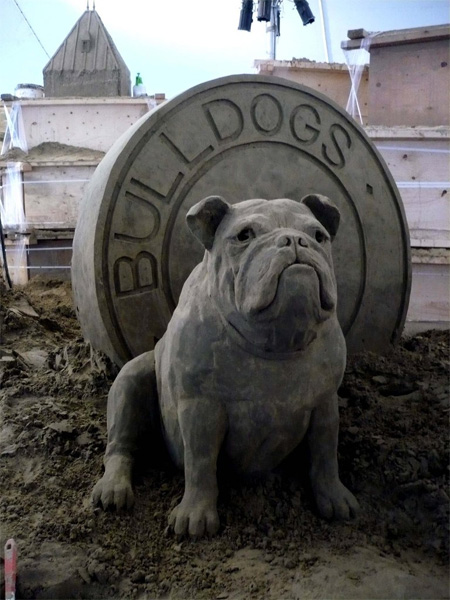 Bulldog Sand Sculpture