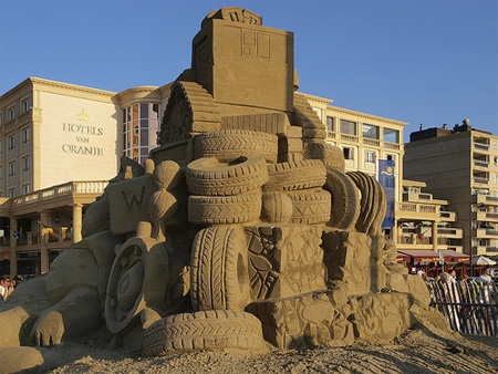 Tires Sand Sculpture