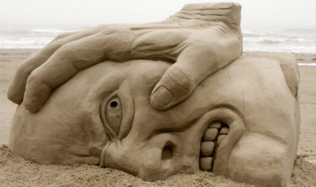 Under Pressure Sand Sculpture