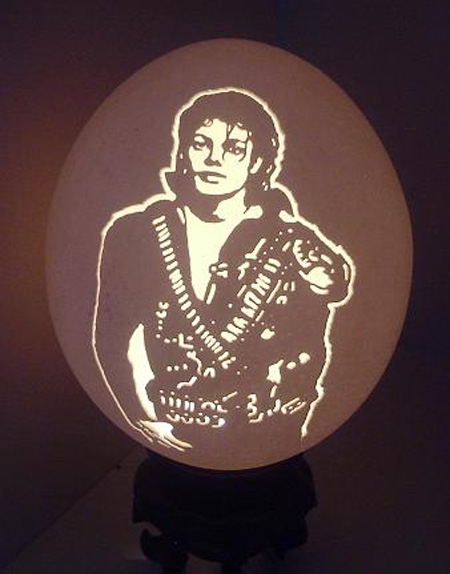 Michael Jackson Eggshell Carving