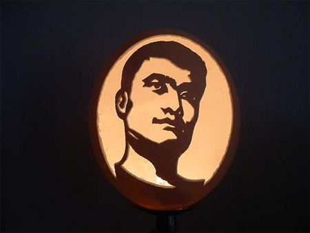 Yao Ming Eggshell Carving