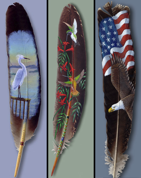 Hand Painted Feathers