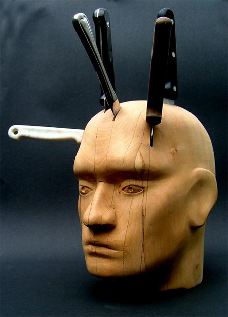 Human Head Knife Block