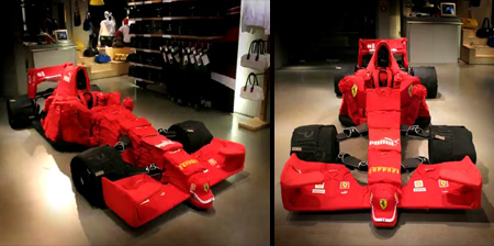 Ferrari F1 Car Made Out of Clothes