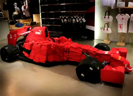 Ferrari Car Made Out of Clothes