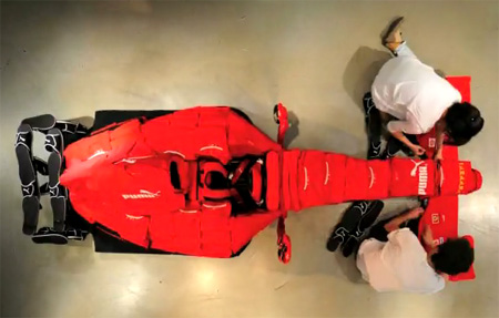 PUMA Builds Ferrari F1 Car Out of Clothes