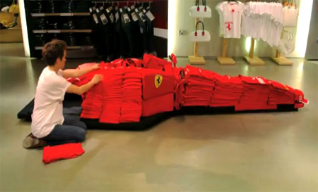 Ferrari Formula One Car Made Out of Clothes