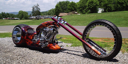 Motorcycle with Hubless Wheels