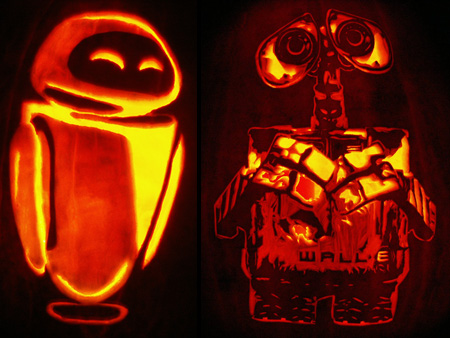 Wall-E and Eve Pumpkin
