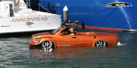 Custom Car Drives on Water