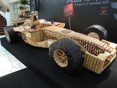 F1 Race Car made out of Bread