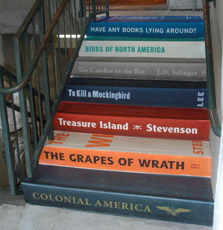 Literacy Association Stairs Advertisement