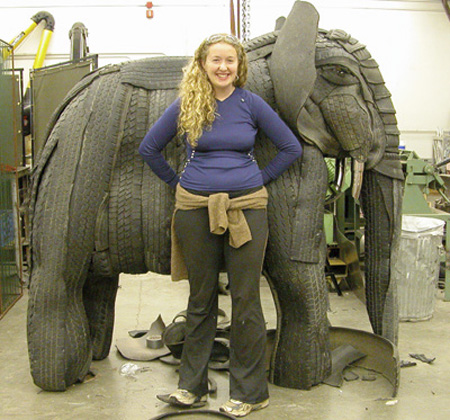 Elephant Tire Sculpture