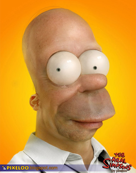 Untooned Homer Simpson